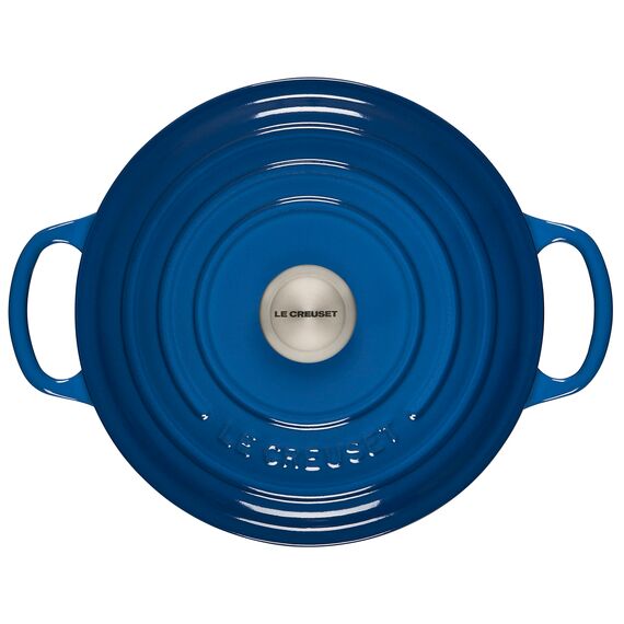 Le Creuset Signature Gusseisen-Bräter mit Deckel, Ø 22 cm, Rund, Für alle Herdarten und Induktion geeignet, Volumen: 3,3 l, 3,932 kg, Marseille