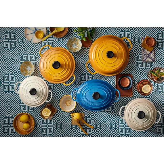 Le Creuset Signature Gusseisen-Bräter mit Deckel, Ø 24 cm, Rund, Für alle Herdarten und Induktion geeignet, Volumen: 4,2 l, 4,305 kg, Nectar, 21177246724430