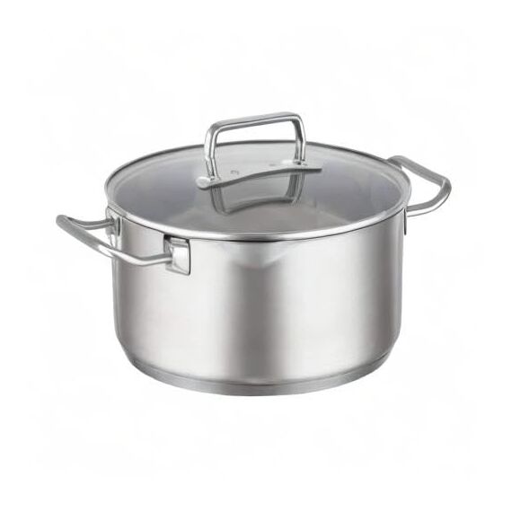 RÖSLE EXPERTISO Kochtopf, Hochwertiger Universaltopf aus Edelstahl 18/10, 24 cm, Glasdeckel, Innenskalierung, induktionsgeeignet, spülmaschinengeeignet, Silberfarben