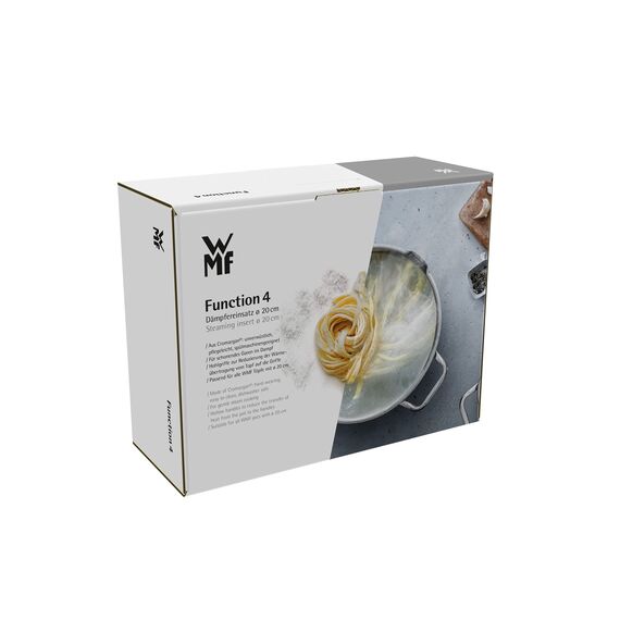 WMF Function 4 Gemüse-/ Kartoffeldämpfer 20 cm, Dampfgarer Einsatz für Topf, Dämpfeinsatz, Cromargan Edelstahl, spülmaschinengeeignet
