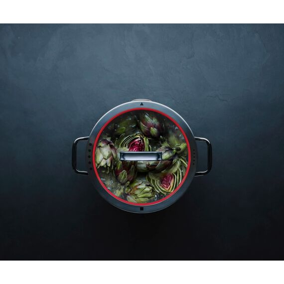 WMF Function 4 Topfset Induktion 4-teilig, Cromargan Edelstahl poliert, Glasdeckel mit 4 Abgießfunktionen, Induktionstöpfe, Innenskalierung