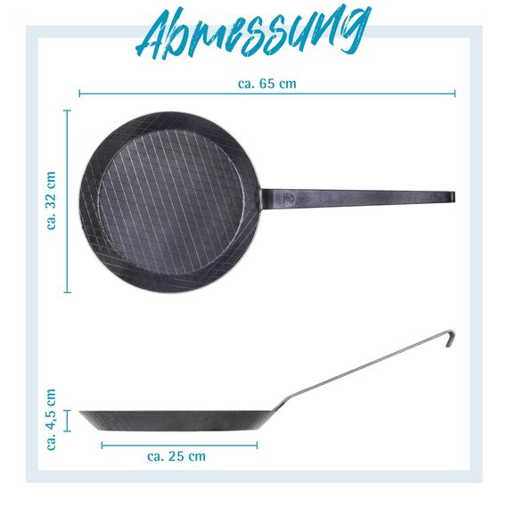 GRÄWE® Profi schmiedeeiserne Bratpfanne schwer (/) 32 cm - Made in Germany