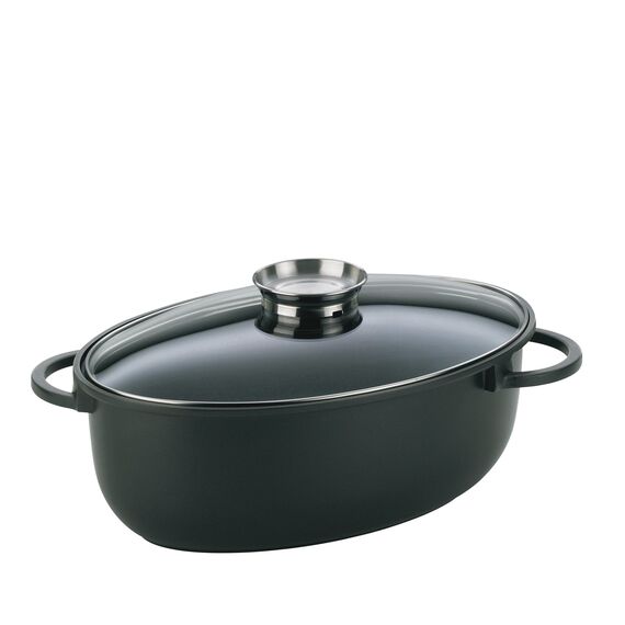 kela Bräter Kerros mit Kochlöffel-Set 4-teilig, Aluguss, 390223, Schwarz