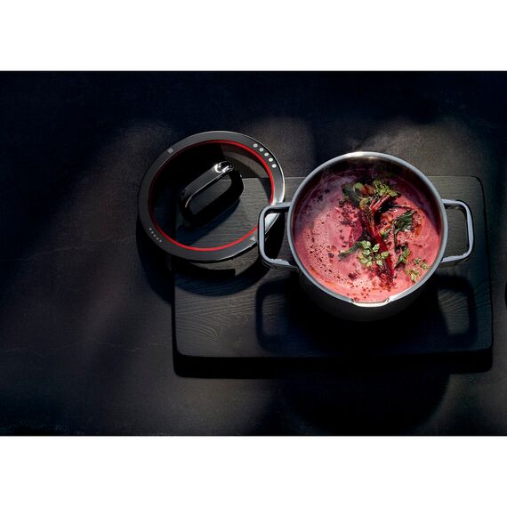 WMF Function 4 Topfset Induktion 4-teilig, Cromargan Edelstahl poliert, Glasdeckel mit 4 Abgießfunktionen, Induktionstöpfe, Innenskalierung