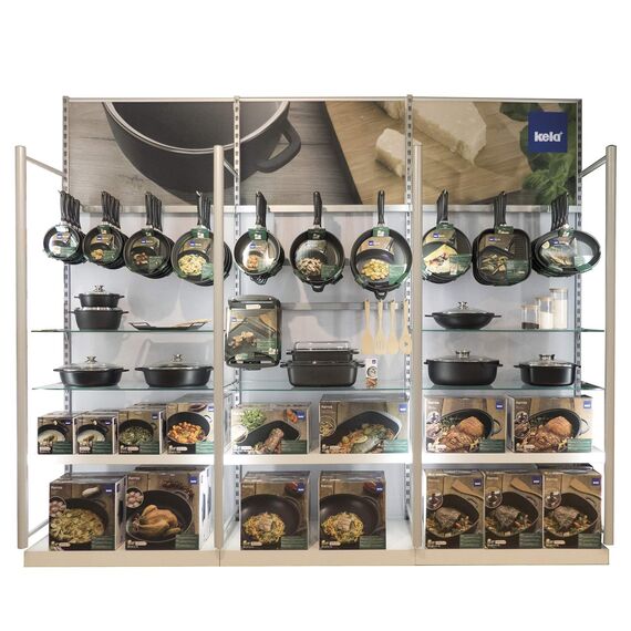 kela Bräter mit Deckel mit Aromaknopf 8 Liter KERROS mit Bratenthermometer, Induktion Bräter oval, Aluguss beschichtet, Schmortopf backofengeeignet