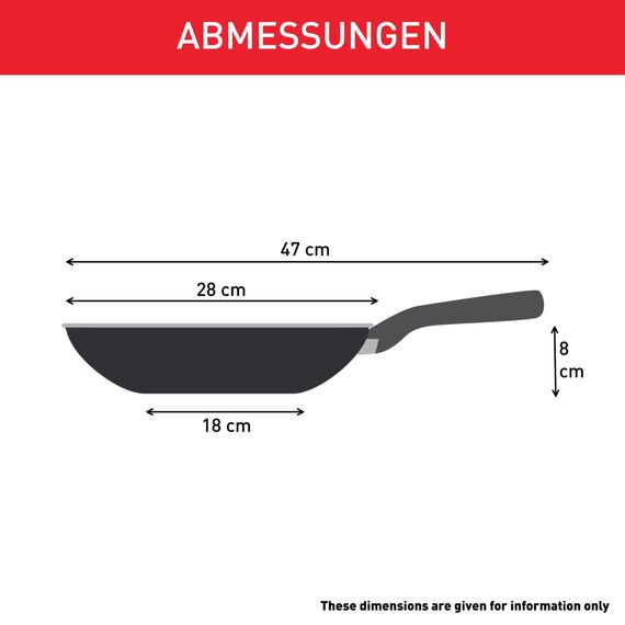 Tefal Ultimate On Wokpfanne Induktion 28 cm, Antihaftversiegelung mit Titanpartikel-Verstärkung, Thermo-Signal bei idealer Brattemperatur, geeignet für alle Herdarten, schwarz, G26019