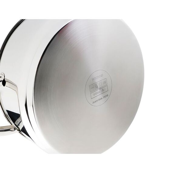 Wecook! Stielkasserolle 12cm, kasserolle, klein, kleiner Topf Induktion 0,7l, Edelstahl, stapelbar, für kleine Portionen, Singlehaushalt