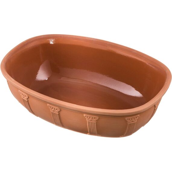 Römertopf Bräter 40 Jahre Jubiläums-Edition, Dampfgarer aus Naturton, 3,5 Liter, oval 34 x 26 x 19 cm, Terrakotta, für bis zu 6 Personen, schonendes Garen mit Dunst, ofenfest & pflegeleicht