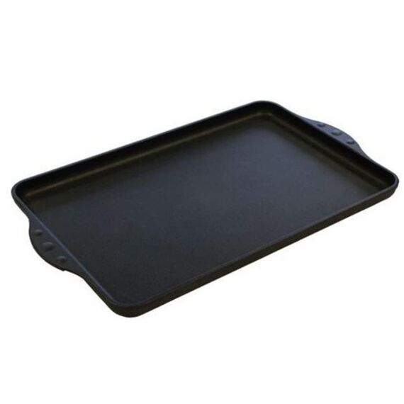 Lieblingspfanne Teppanyaki Grillplatte XXL 43x28 cm - mit Seitengriffen - glatte antihaftbeschichtete Plancha aus Aluminium Guss für alle Herdarten inkl. Induktion und Außengrill
