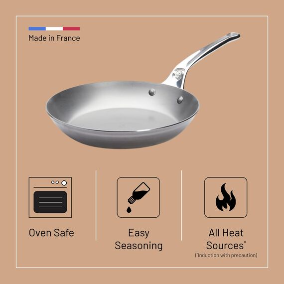 de Buyer - Bratpfanne MINERAL B PRO - 24 cm - 5680.24, Silber