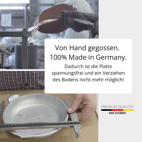 Lieblingspfanne Teppanyaki Grillplatte 41x24 cm I mit Seitengriffen I glatte antihaftbeschichtete Plancha aus Aluminium Guss für alle Herdarten inkl. Induktion & Backofen