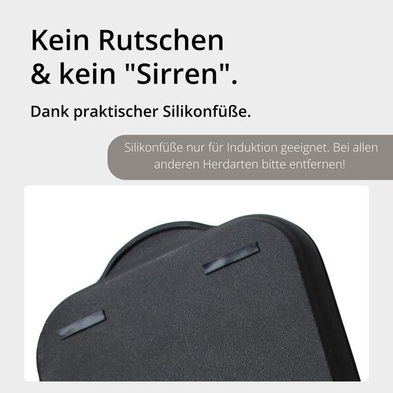 Lieblingspfanne Teppanyaki Grillplatte XXL 43x28 cm - mit Seitengriffen - glatte antihaftbeschichtete Plancha aus Aluminium Guss für alle Herdarten inkl. Induktion und Außengrill
