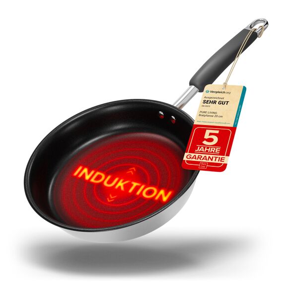 Bratpfanne 20 cm Induktion mit TEST SEHR GUT und 5 JAHREN GARANTIE - Antihaft Beschichtete Pfanne 20 cm Induktion - Induktionspfanne Spülmaschinen- und Ofenfest - Pfanne Induktion 20cm - Pfannen