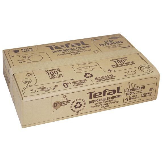 Tefal Ultimate On Wokpfanne Induktion 28 cm, Antihaftversiegelung mit Titanpartikel-Verstärkung, Thermo-Signal bei idealer Brattemperatur, geeignet für alle Herdarten, schwarz, G26019