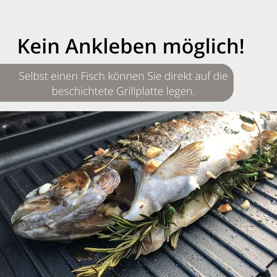 Lieblingspfanne Teppanyaki Grillplatte XXL 43x28 cm - mit Seitengriffen - glatte antihaftbeschichtete Plancha aus Aluminium Guss für alle Herdarten inkl. Induktion und Außengrill