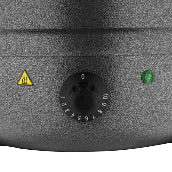 Buffalo Suppenkessel 10 Liter, Graphitgrau, 35°C bis 95°C, elektrischer Buffet-Wärmer mit Nasswärme - ideal für Suppe, Glühwein oder Apfelwein, Chili, Brei oder Bohnen - für den gewerblichen und privaten Gebrauch, G107