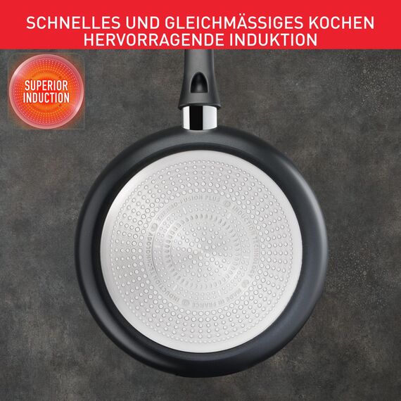 Tefal Ultimate On Bratpfanne 28 cm hoher Rand, Pfanne Induktion mit Titan Antihaftversiegelung, Thermo-Signal bei idealer Brattemperatur, schnelles Erwärmen, für alle Herdarten geeignet, G26006