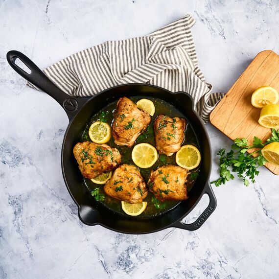 VICTORIA Bratpfanne Gusseisenpfanne Eingebrannte, Induction 30cm Geeignet für Feuer, Grill, Backofen, Ceranfeld, Gas, Cast Iron Skillet Cured, Toxic Free Non-Stick Kochgeschirr ohne PTFE oder PFOA