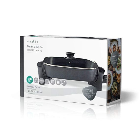 Elektrische Pfanne - 40 cm - Dickwandiges Aluminium-Gussgehäuse