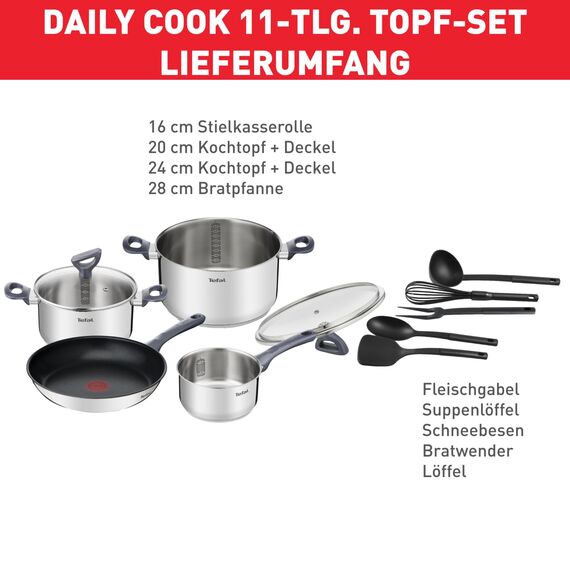 Tefal Daily Cook Kochgeschirr-Set – 11-teilig