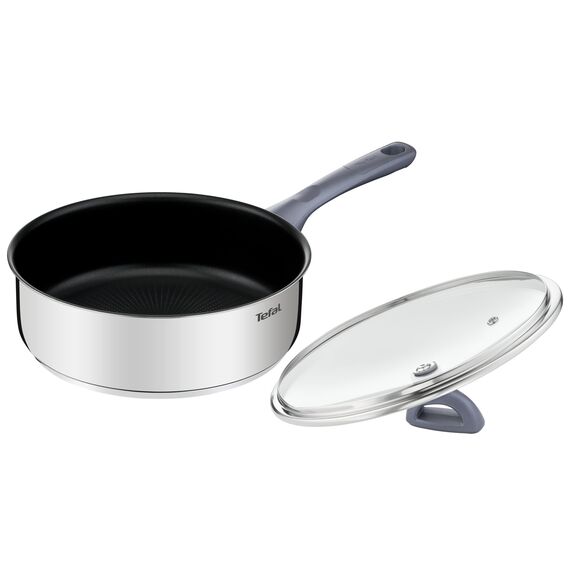 TEFAL Sauteuse Dailycook en inox - Ø 24 cm - Avec couvercle en verre - Tous feux dont induction