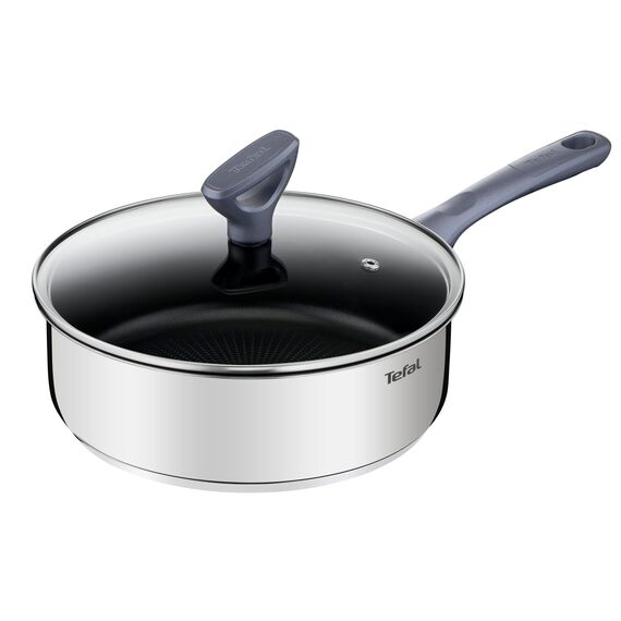 TEFAL Sauteuse Dailycook en inox - Ø 24 cm - Avec couvercle en verre - Tous feux dont induction