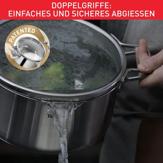 Jamie Oliver by Tefal 9-teiliges Ingenio Kochgeschirr-Set, Topfset Induktion mit Pfannen, 2 abnehmbare Griffe, 2 beschichtete Pfannen, 2 Töpfe, 3 Deckel, für alle Herdarten geeignet, L9769932