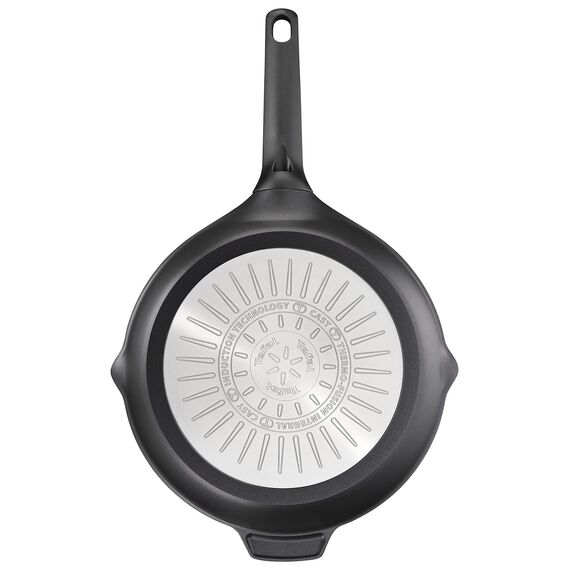 Tefal Robusto Aluguss Bratpfanne 28 cm, Pfanne Induktion mit Antihaftversiegelung, Thermo-Signal bei idealer Brattemperatur, einfache Reinigung, spülmaschinenfest, für alle Herdarten geeignet E24906