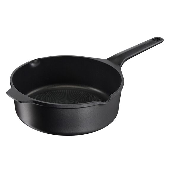 Tefal E24933 Robusto Aluguss Schmorpfanne 26 cm mit Deckel, einfache Reinigung, Antihaftversiegelung, Thermo-Signal Temperaturanzeiger, spülmaschinenfest, induktionsgeeignet, Schwarz