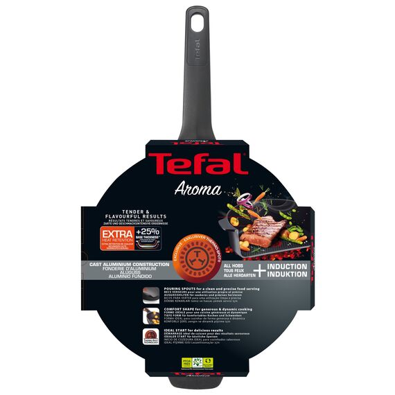 Tefal Aroma Schmorpfanne mit Deckel, Aluminium, Schwarz, 26 cm, 49.1 x 29.2 x 17.8 cm, 1 Einheiten
