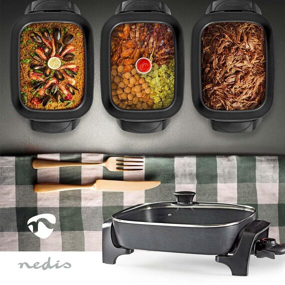 Elektrische Pfanne - 40 cm - Dickwandiges Aluminium-Gussgehäuse