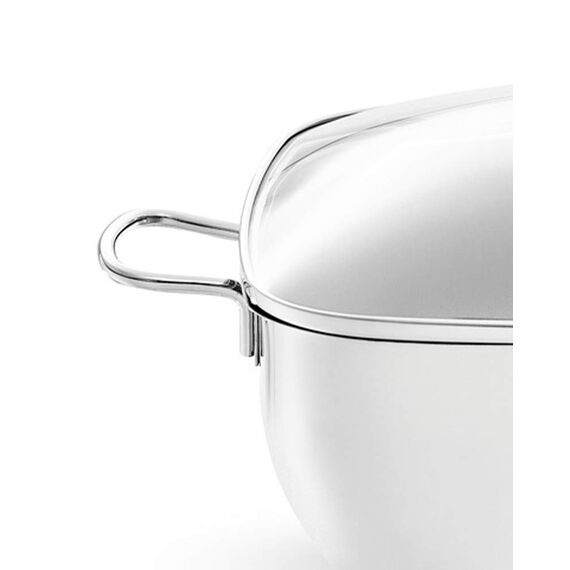 Fissler Secural/Edelstahl-Bräter, beschichtet (6,5 L - Ø 28 cm) Schmortopf rechteckig, mit Glas-Deckel, backofengeeignet - Induktion