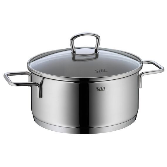 Silit Alicante Topfset Induktion 3-teilig, Kochtopf Set mit Glasdeckel, Edelstahl poliert, Induktions Töpfe Set unbeschichtet