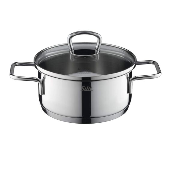 Silit Alicante Topfset Induktion 10-teilig, Kochtopf Set mit Glasdeckel, Edelstahl poliert, Induktions Töpfe Set unbeschichtet