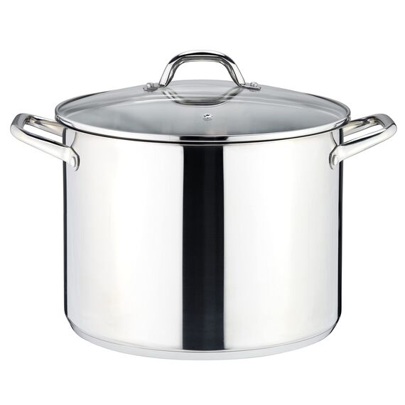 Linnuo großer Topf 15l mit Glasdeckel,18/8 Edelstahl, Griff nicht heiß, Topf Induktion geeignet, Stabiler Boden für alle Herdearten, Kochtopf groß, als Nudeltopf Kartoffeltopf Suppentopf | Cooking Pot