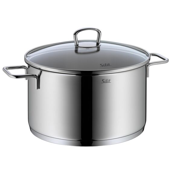 Silit Alicante Topfset Induktion 3-teilig, Kochtopf Set mit Glasdeckel, Edelstahl poliert, Induktions Töpfe Set unbeschichtet