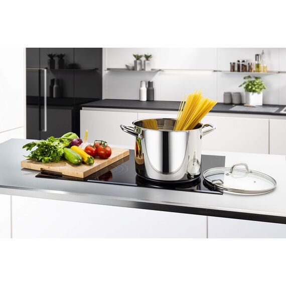 Linnuo großer Topf 15l mit Glasdeckel,18/8 Edelstahl, Griff nicht heiß, Topf Induktion geeignet, Stabiler Boden für alle Herdearten, Kochtopf groß, als Nudeltopf Kartoffeltopf Suppentopf | Cooking Pot