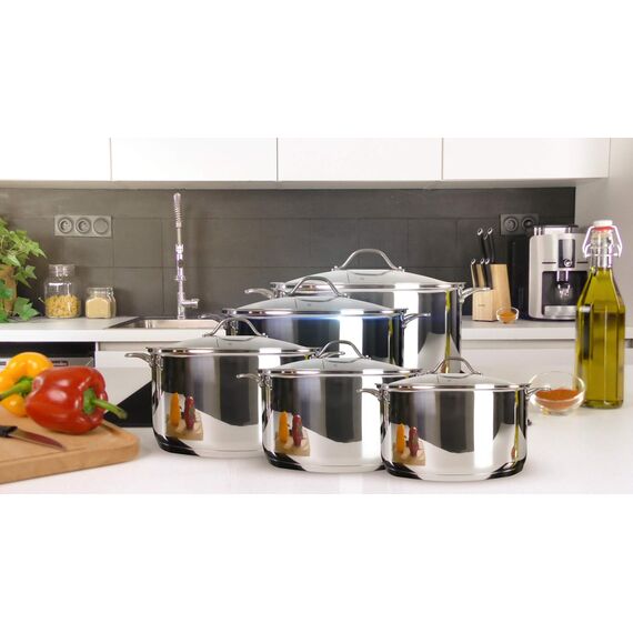 Tefal Intuition XL Kochtopf 36 cm / 17,5 l, Induktion, Edelstahl 18/10, 5 Jahre Garantie, robuste genietete Griffe, Glasdeckel B8647504