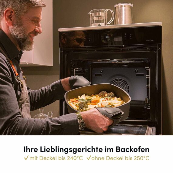 Hoffmann Topf Kochtopf Suppentopf Induktion Glasdeckel Aluguss Made in Germany Hoher Rand Induktionsherd Induktionsfähig Backofenfest Backofengeeignet Bratentopf Durchmesser Schmortopf