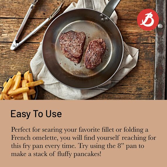 De Buyer Mineral B Black Iron Induktionsbratpfanne 20 cm, Größe: 200 (Ø) mm. Material: Blauer Stahl, induktionsgeeignet, Bienenwachsbeschichtung, für alle Kochflächen geeignet, DN896