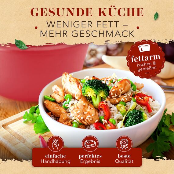 KRUSTENZAUBER 24cm Aluguss Bräter mit Deckel backofengeeignet [inkl. Glasdeckel] - 4L Aluminium Schmortopf & Bratpfanne - Idealer Bräter Induktion, Schmorpfanne, Bratentopf, Gussbräter, Kasserolle