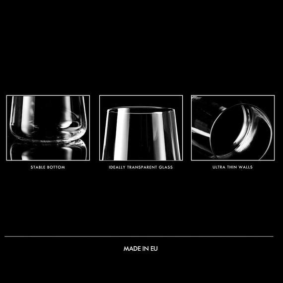 Krosno Gin-Gläser Wassergläser Weißweingläser Trinkgläser | Set von 6 | 430 ML | Avant-Garde Kollektion | Perfekt für zu Hause Restaurants und Partys | Spülmaschinenfest