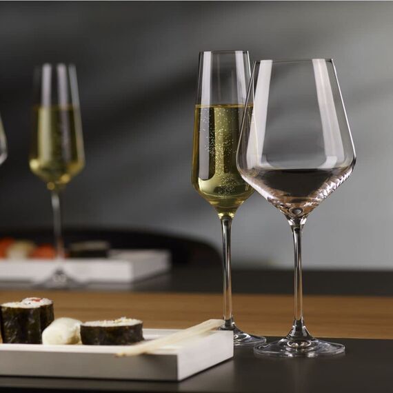 Krosno Sektgläser Champagnerflöten | Set von 6 | 180 ML | Avant-Garde Kollektion | Bleifreies Kristallglas | Proseccogläser | Für Zuhause, Restaurants & Partys | Spülmaschinenfest