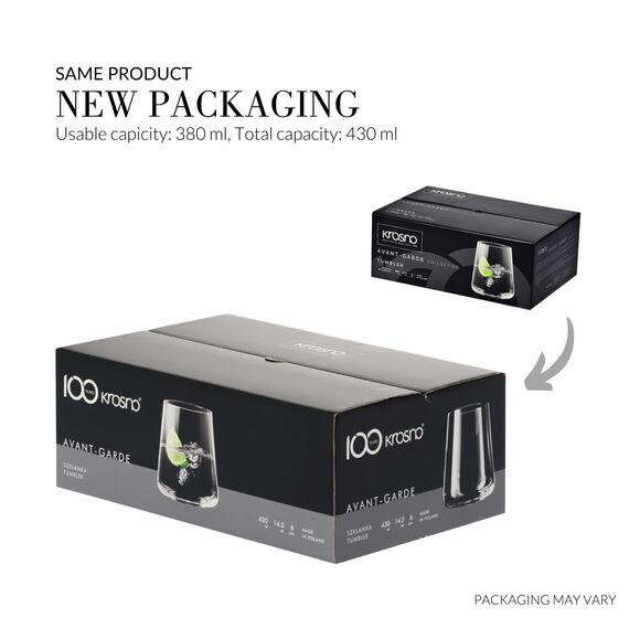 Krosno Gin-Gläser Wassergläser Weißweingläser Trinkgläser | Set von 6 | 430 ML | Avant-Garde Kollektion | Perfekt für zu Hause Restaurants und Partys | Spülmaschinenfest