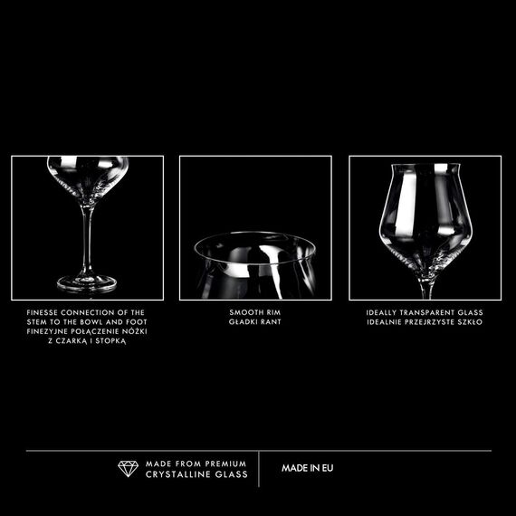 Krosno Bier-Tulpen Bier-Gläser | Probierglas | Set von 6 | 420 ML | Avant-Garde Kollektion | Perfekt für Zuhause und Partys | Spülmaschinenfest | Bleifreies Kristallglas