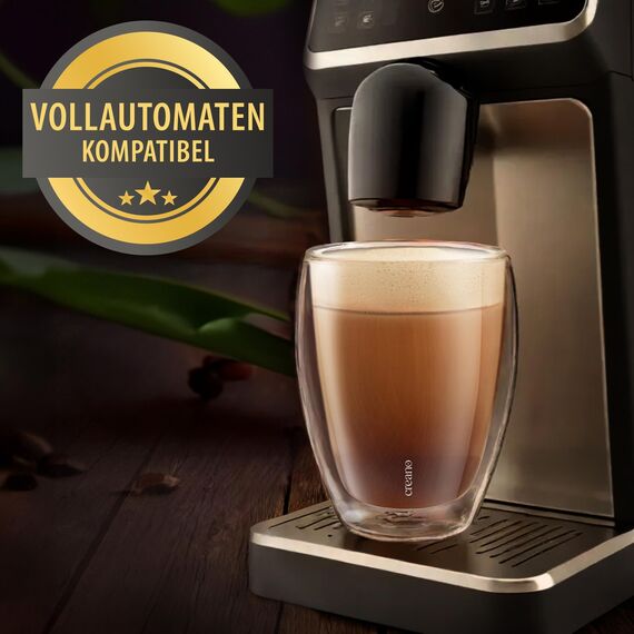 Creano PREMIUM doppelwandige Trinkgläser 400ml - 6er Set - OHNE versiegeltes LOCH deshalb Gastronomie Qualität - 100% Spülmaschinenfest - doppelwandige Gläser - Latte Gläser - Cappucinotassen