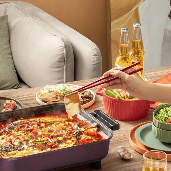 AOOSY Wiederverwendbare Essstäbchen aus Fiberglas, mehrfarbig, chinesische Essstäbchen, spülmaschinenfest, 5 Paar japanische Essstäbchen, Geschenk-Set, 24 cm (5 Farben)