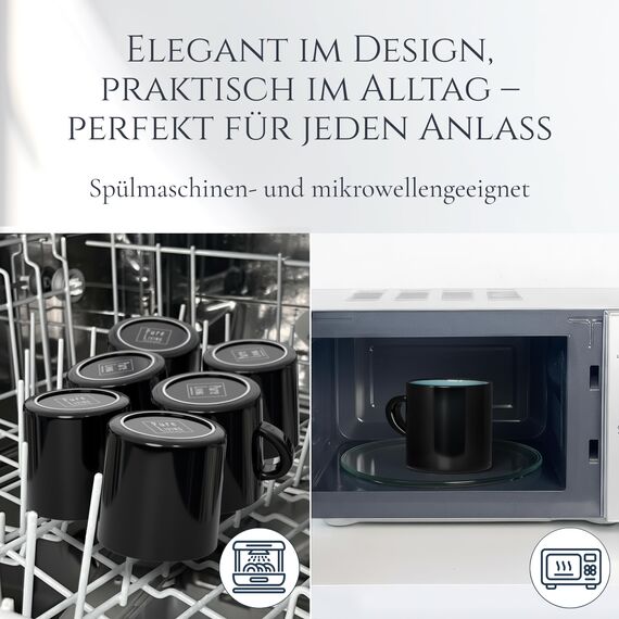 Steingut kleine Tassen 6 Pers. Ibiza Hochwertiges Mediterranes TEST SEHR GUT Tassen Set, Spülmaschinen-, Mikrowellen- und Kratzfest - Stylisches Tee- und Kaffeebecher Set - Pure Living in Aquamarin