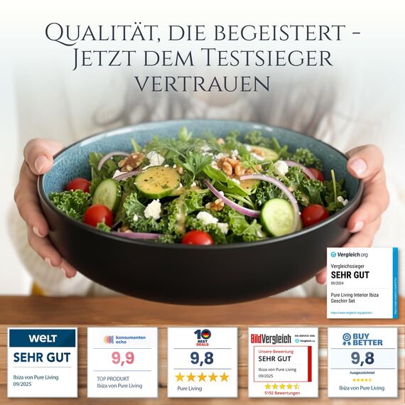 Steingut Servier Teller Groß Ibiza TESTSIEGER, Traumhafte Mediterrane Steingut Servierplatte, Serving Plate Oval, Servierteller Groß - Pure Living in Petrol