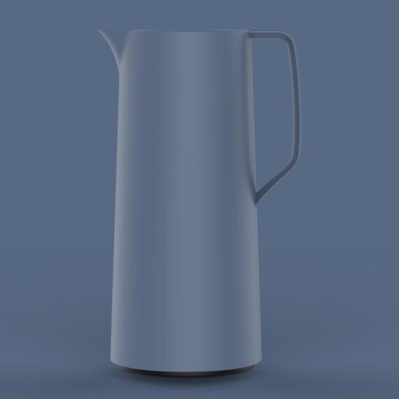 Emsa Motiva Isolierkanne 1l, Kaffeekanne Thermo mit Quick-Press-Verschluss, Thermoskanne hält 12h heiß, 24h kalt, Glaskolben, Made in Germany, nordisches Design, nord blau, N41703